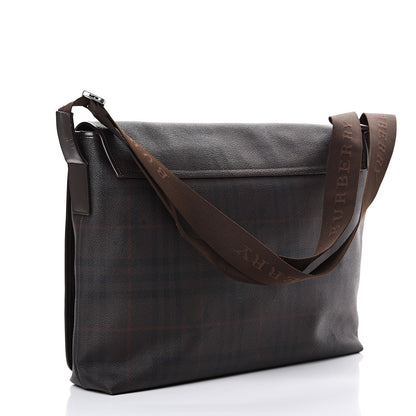 Burberry Smoked Haymarket Check Messenger Bag Brown 2 of 16