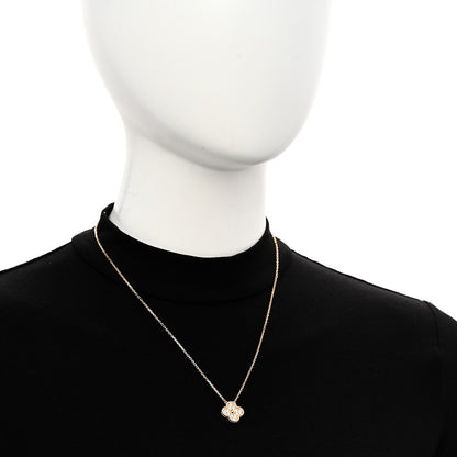 Van Cleef & Arpels 18K Yellow Gold Diamond Vintage Alhambra Pendant Necklace 2 of 6