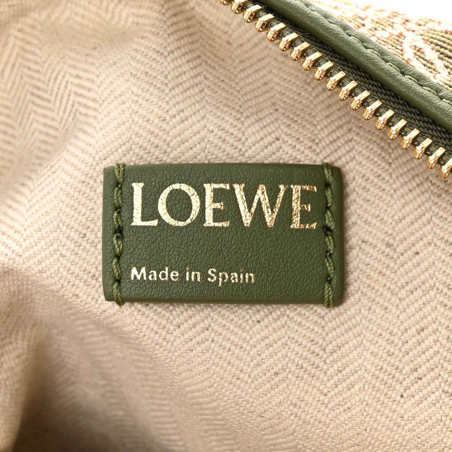 Loewe Jacquard Anagram Calfskin Small Cubi Bag Avocado Green 6 of 10