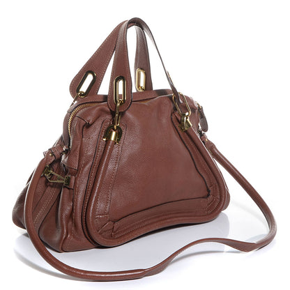 Chloe Calfskin Medium Military Paraty Chocolate 3 of 9