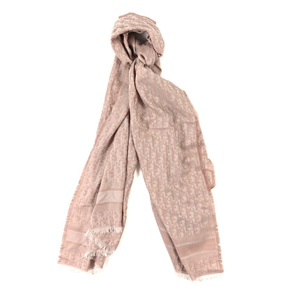 Christian Dior Cashmere Oblique Fringed Scarf Rose 1 of 3