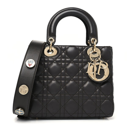 Christian Dior Lambskin Cannage Small Lucky Badges My Lady Dior Dark Grey 1 of 11