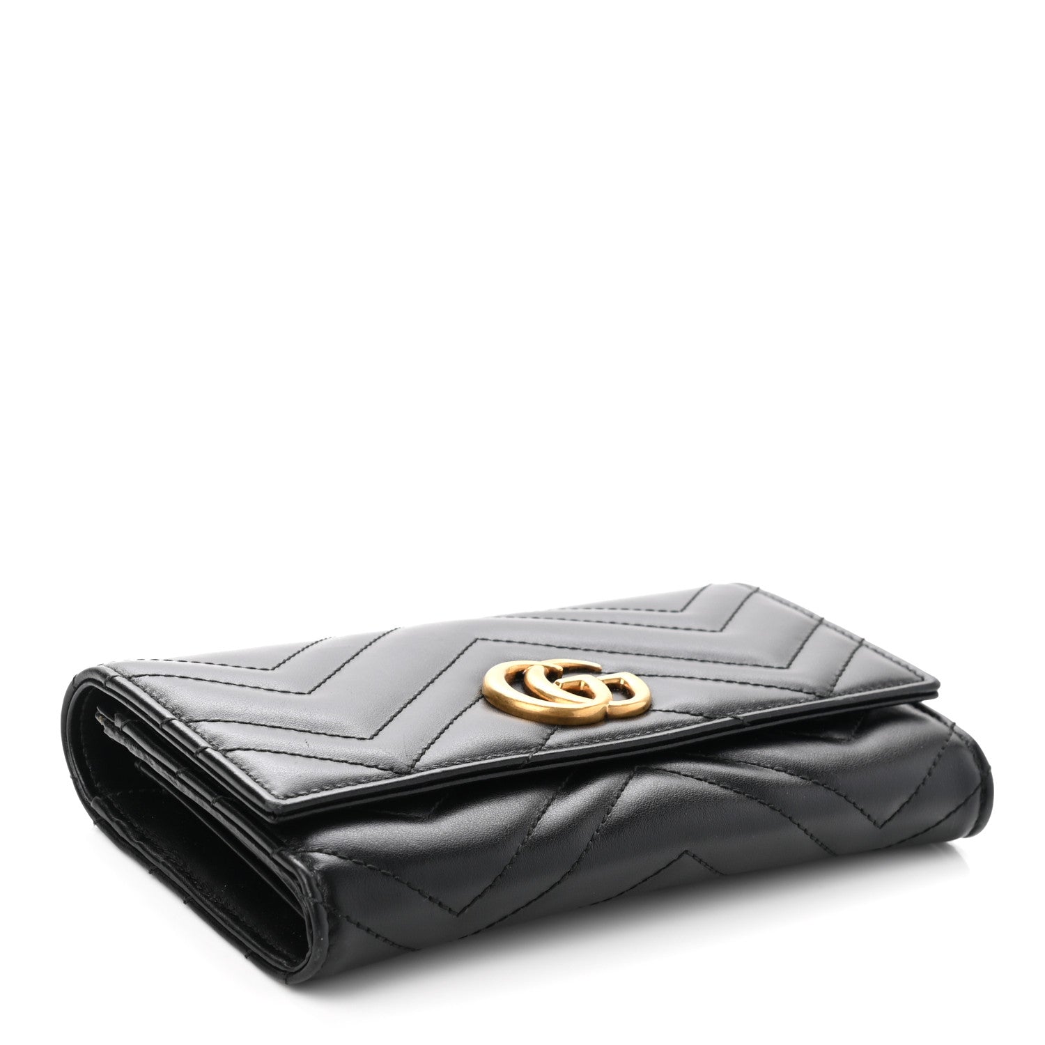 Gucci Calfskin Matelasse GG Marmont Continental Wallet Black 4 of 8