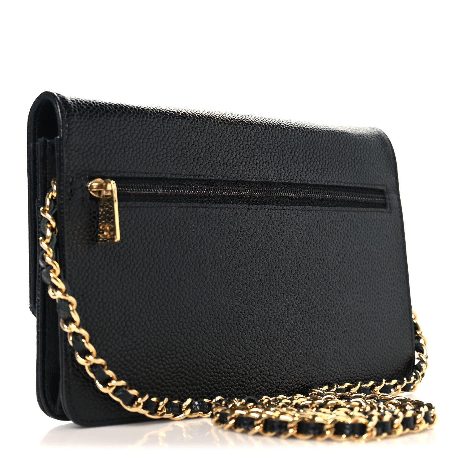 Chanel Caviar Timeless CC Wallet On Chain WOC Black 3 of 12