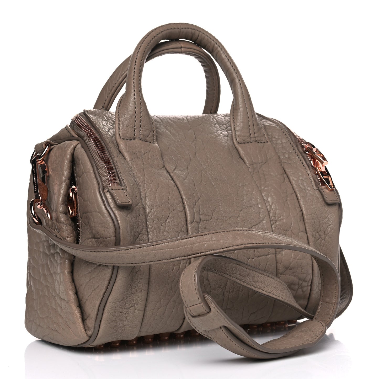 Pebbled Lambskin Rockie Latte Rose Gold Hardware