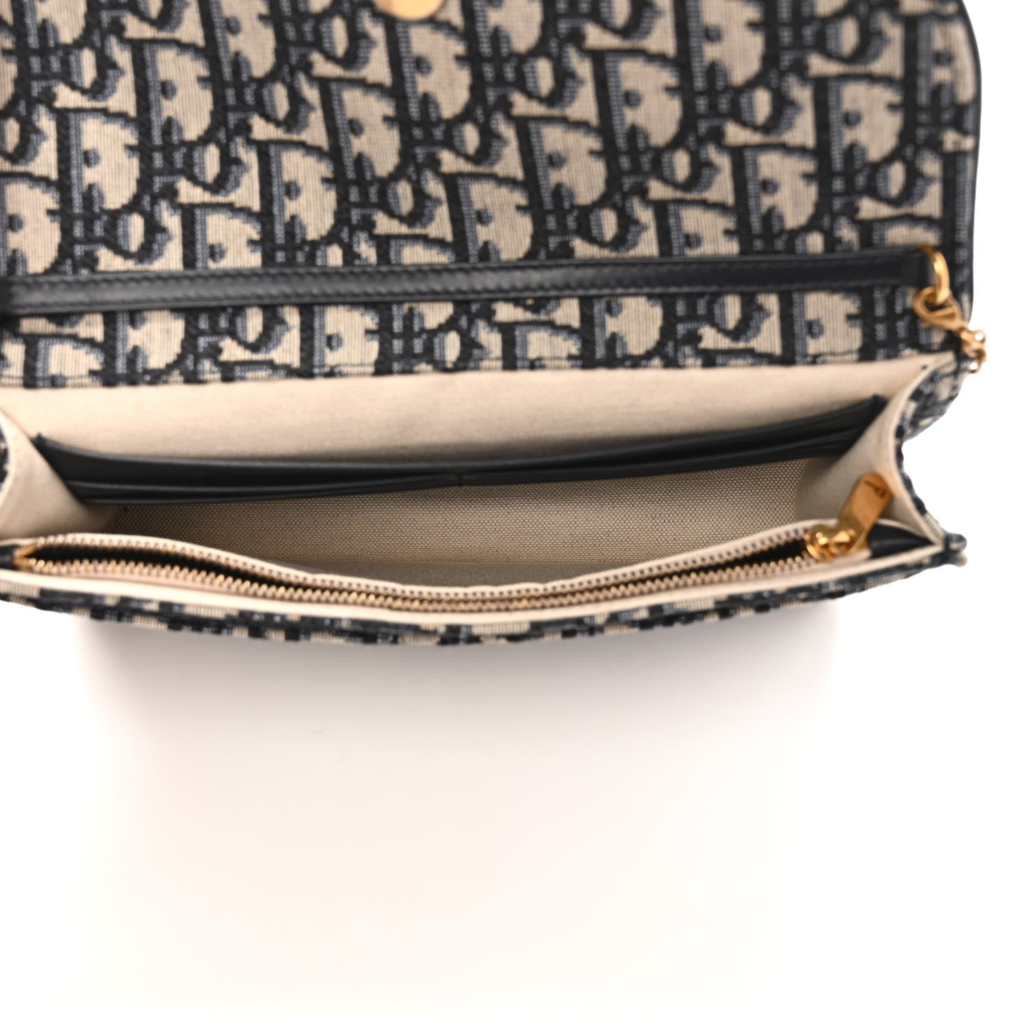 Christian Dior Oblique Saddle Chain Pouch Blue 4 of 7