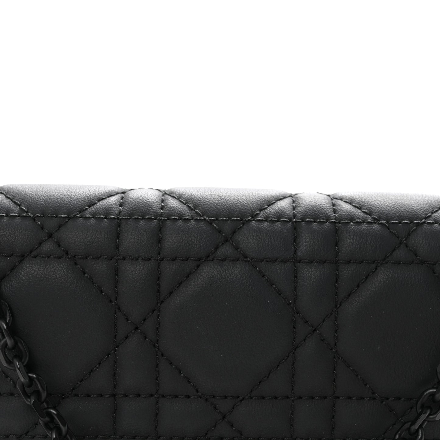 Ultra Matte Calfskin Cannage Lady Dior Pouch Black