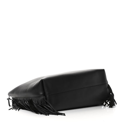 Saint Laurent Calfskin Large Fringe Shopping Tote Black 3 of 4