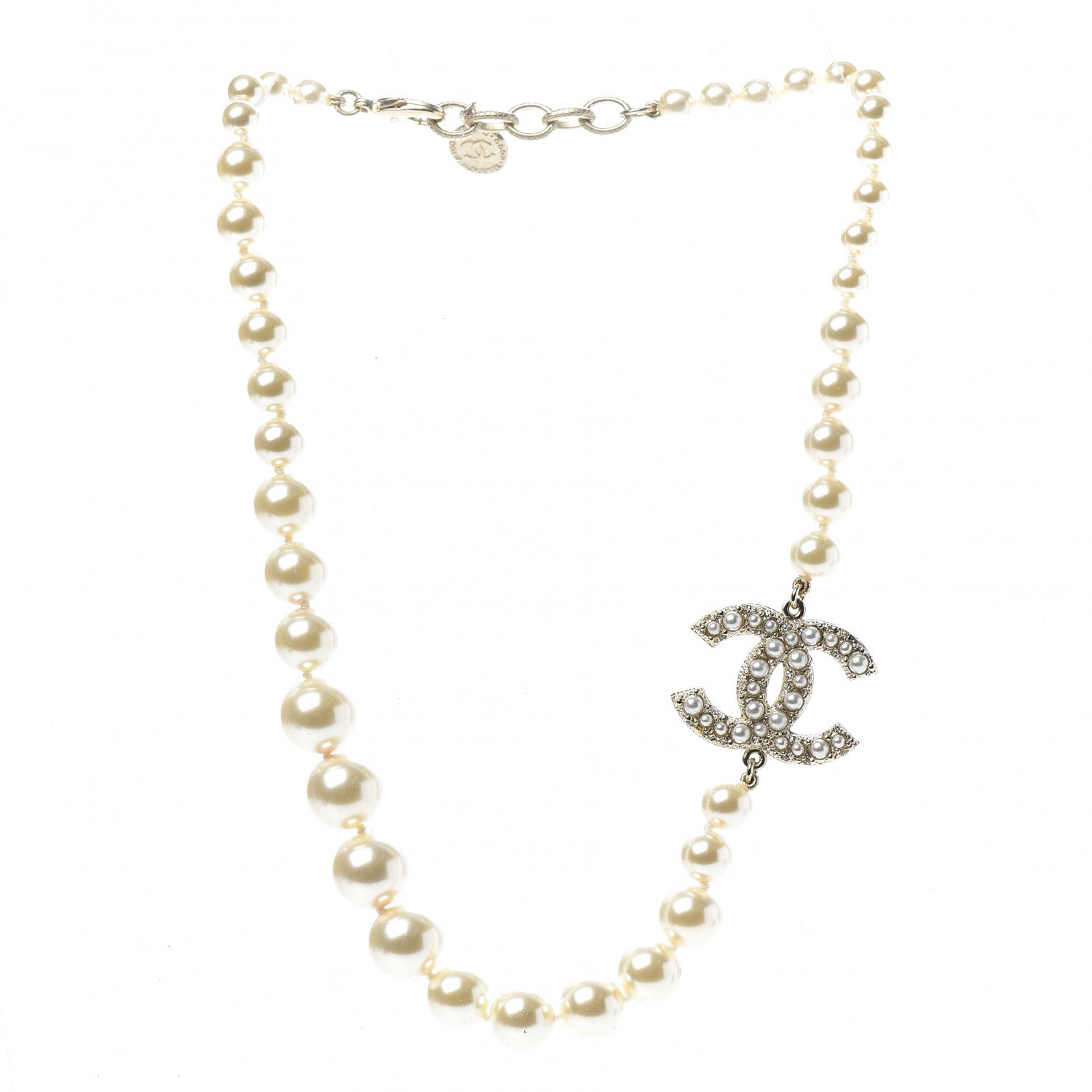 Chanel Graduated Pearl CC Short Necklace Gold 3 of 6