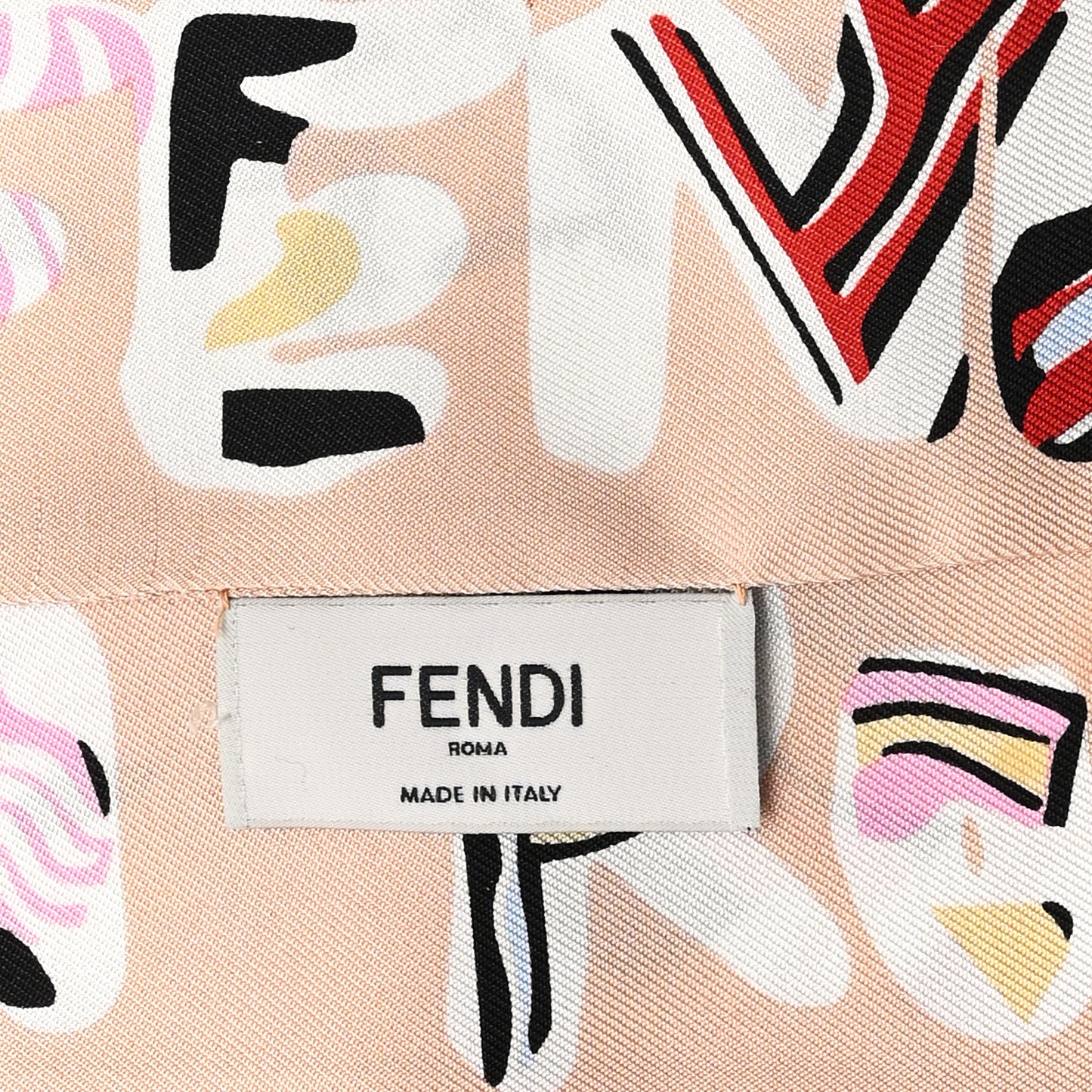 Silk Logo Print Wrappy Bandeau Beige Multicolor