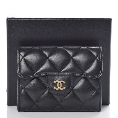 Chanel Lambskin Quilted Flap Card Holder Wallet Black 9 of 9