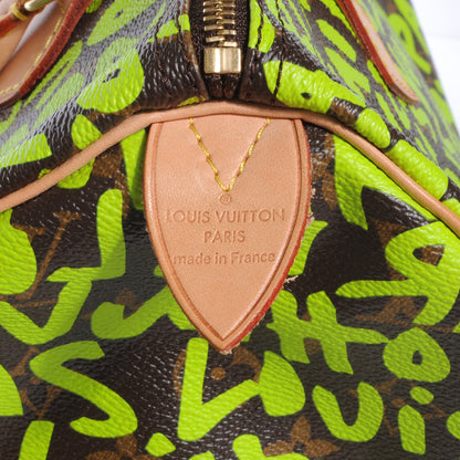 Louis Vuitton Monogram Graffiti Speedy 30 Green 5 of 7