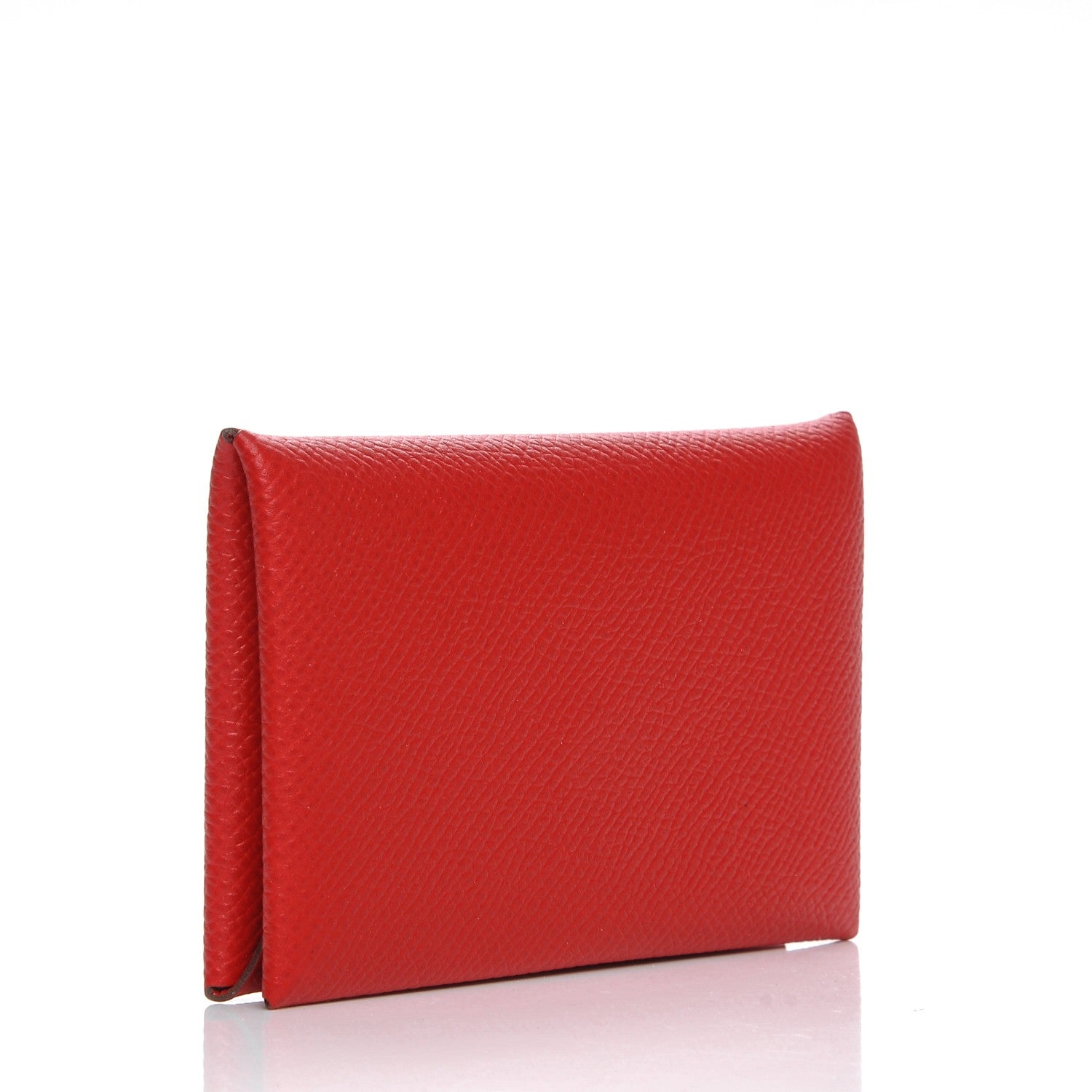 Hermes Epsom Calvi Card Case Rouge Casaque 3 of 9