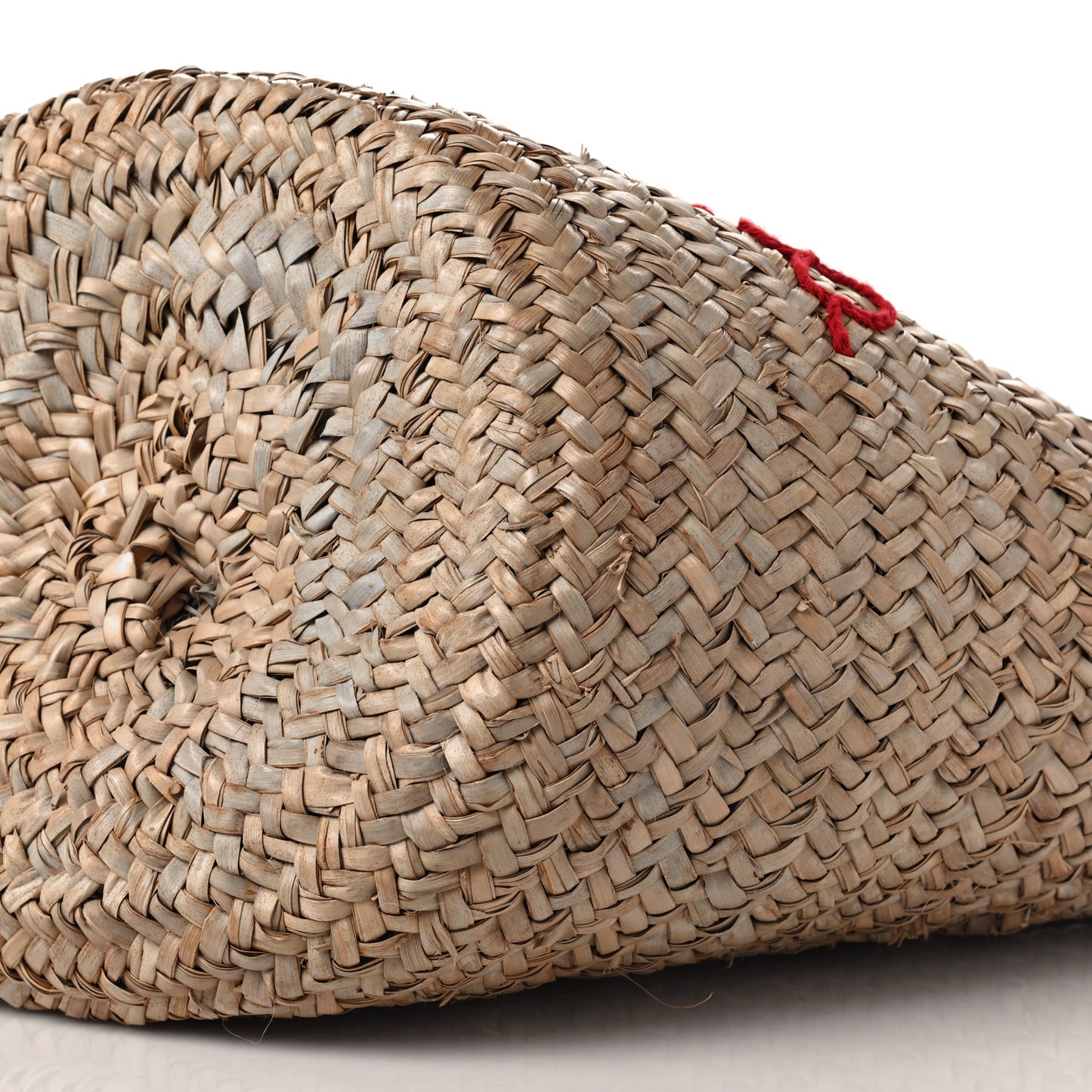 Woven Raffia Lizard Kendra Logo Tote Red Multicolor