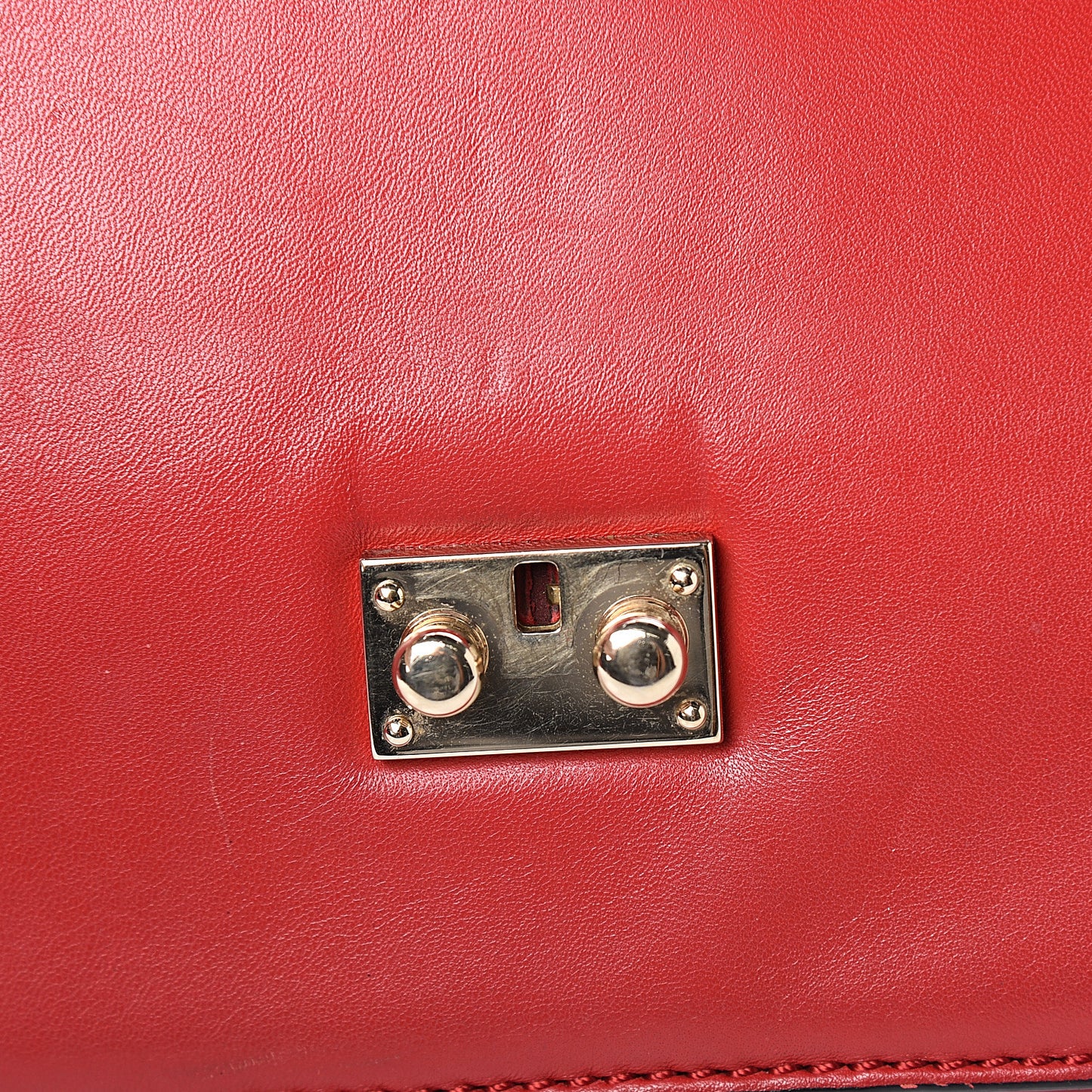 Vitello Medium Glam Lock Rockstud Flap Red