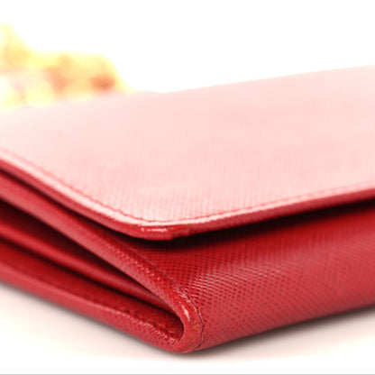 Prada Saffiano Wallet on Chain Fuoco 8 of 9