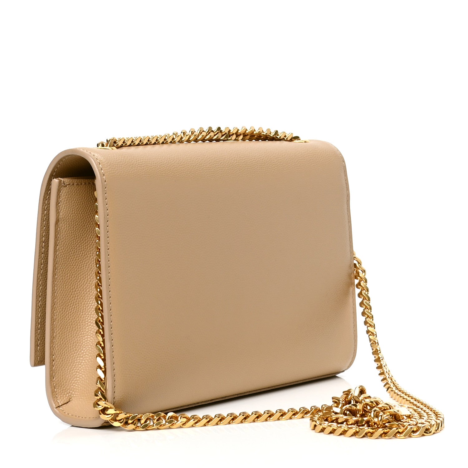 Saint Laurent Grain De Poudre Small Monogram Kate Satchel Dark Beige 2 of 4