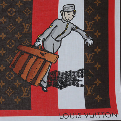 Louis Vuitton Cotton Monogram Groom Bandana Scarf Red 1 of 4