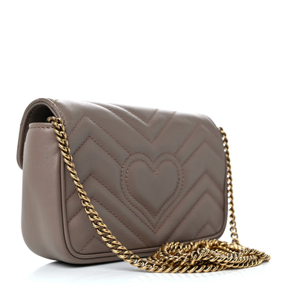 Gucci Calfskin Matelasse Super Mini GG Marmont Shoulder Bag Porcelain Rose 2 of 10