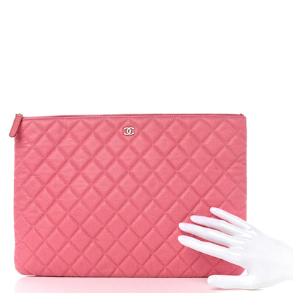 Chanel Caviar Quilted Large Cosmetic Case Rose Pink 2 of 9