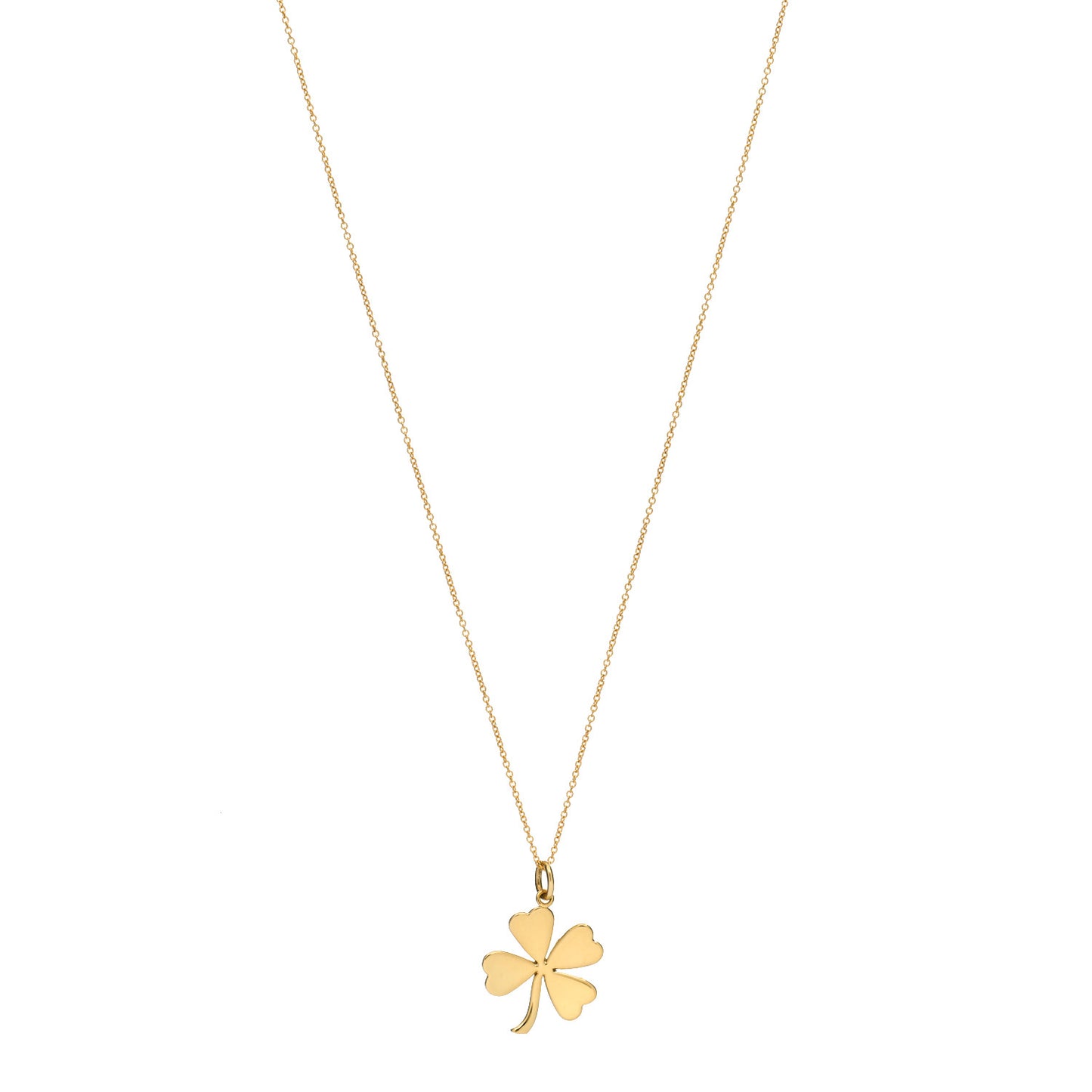 18K Yellow Gold Large Clover Pendant Necklace