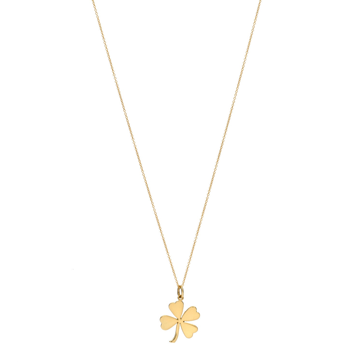 Jennifer Meyer 18K Yellow Gold Large Clover Pendant Necklace 1 of 6