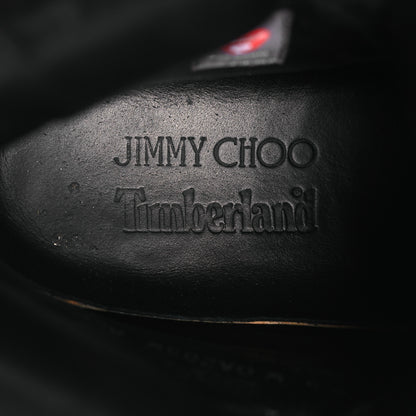 Jimmy Choo X TIMBERLAND Nubuck Glitter Womens Ankle Boots 38.5 Black Gunmetal 9 of 11