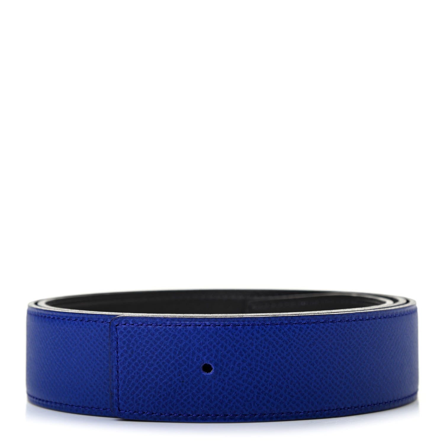 Hermes Swift Epsom 32mm Belt Strap 85 Black Bleu Electrique 1 of 6