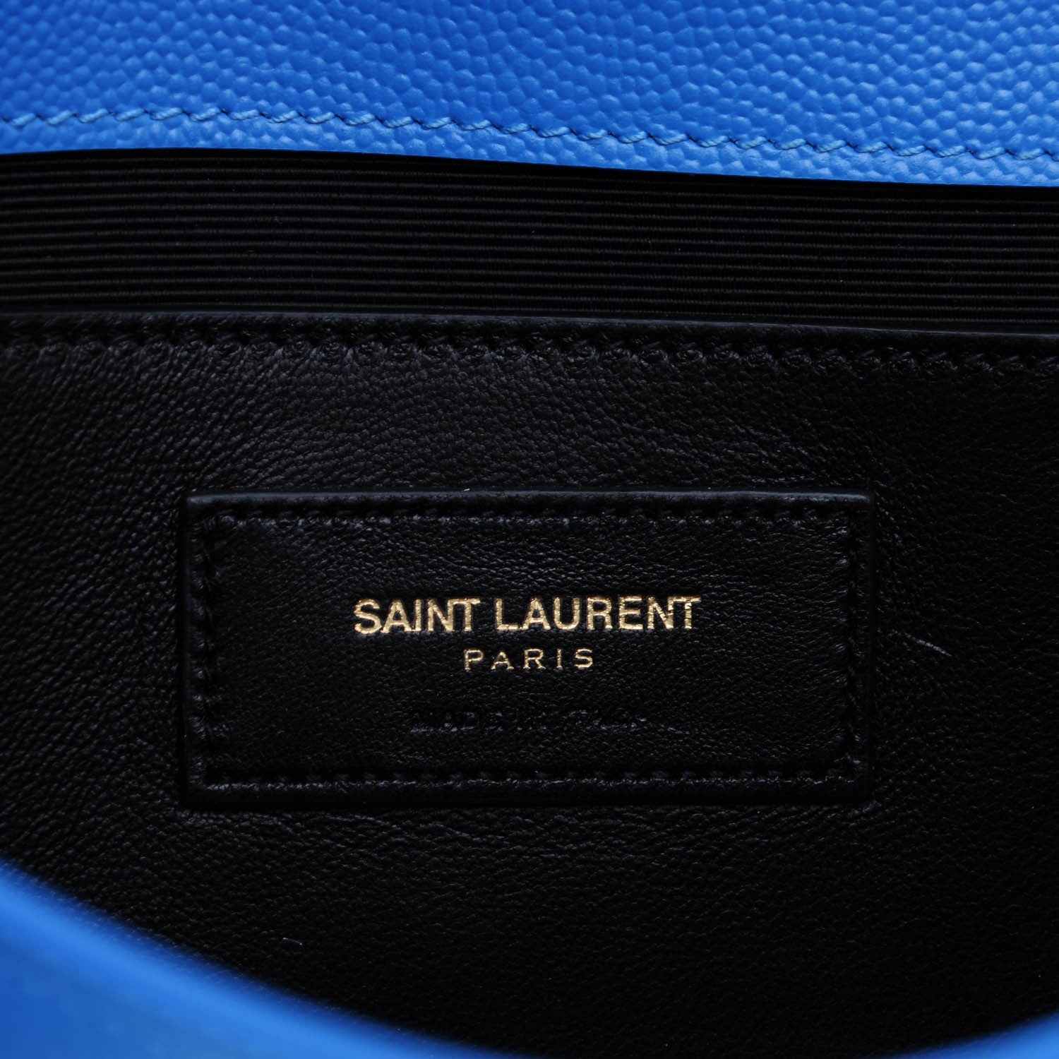 Saint Laurent Grain De Poudre Classic Monogram Clutch Blue Clair 7 of 7