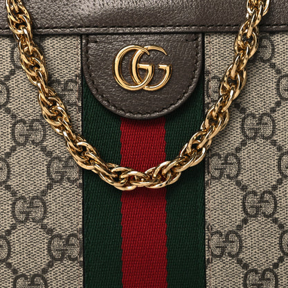 Gucci GG Supreme Monogram Web Small Ophidia Chain Shoulder Bag Brown 9 of 11