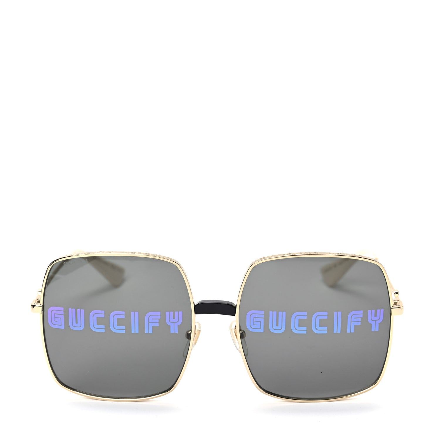 Metal Rectangular Guccify Frame Sunglasses GG0414S Gold