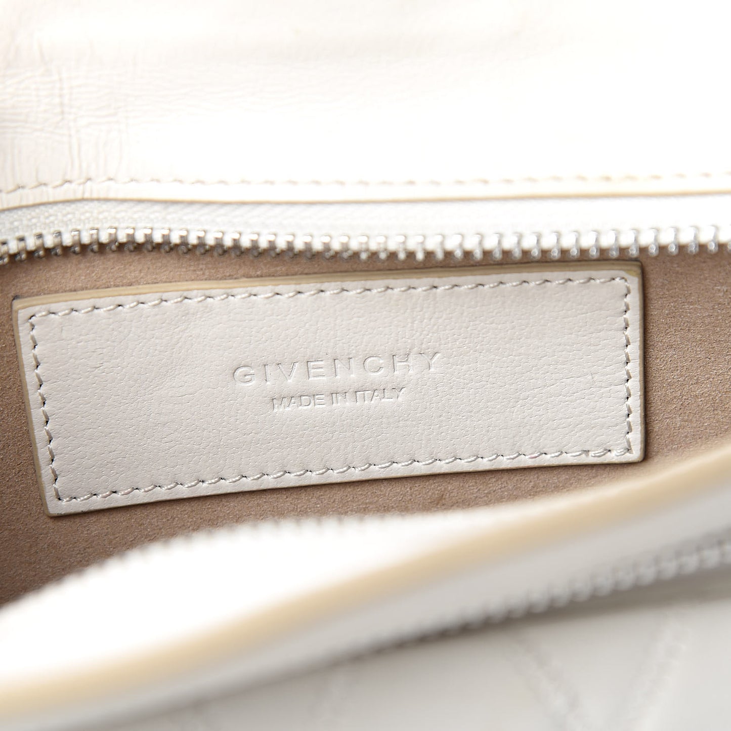 Goatskin Diamond Quilted Pocket Crossbody White
