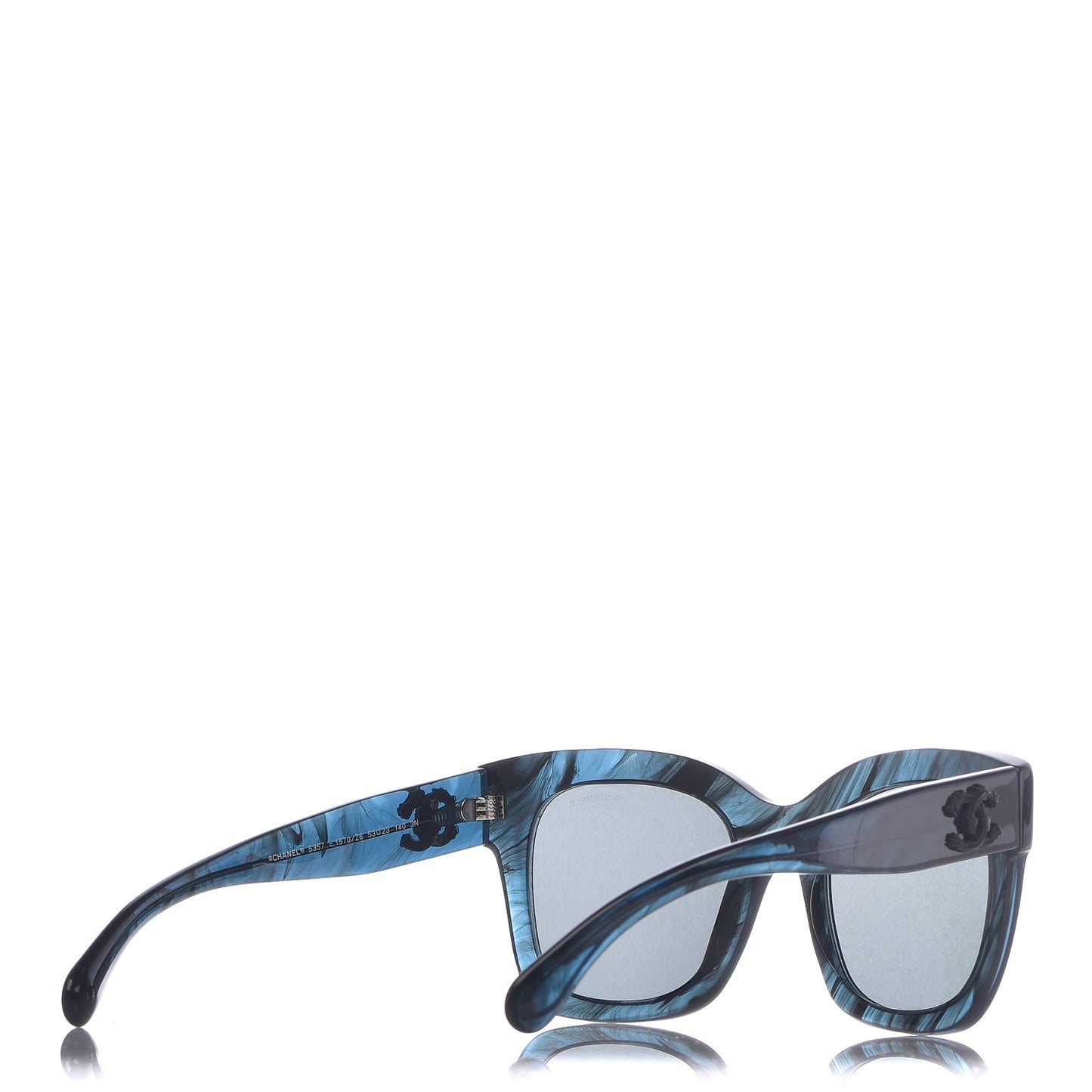 Acetate Mirror CC Square Fall Sunglasses 5357 Dark Blue