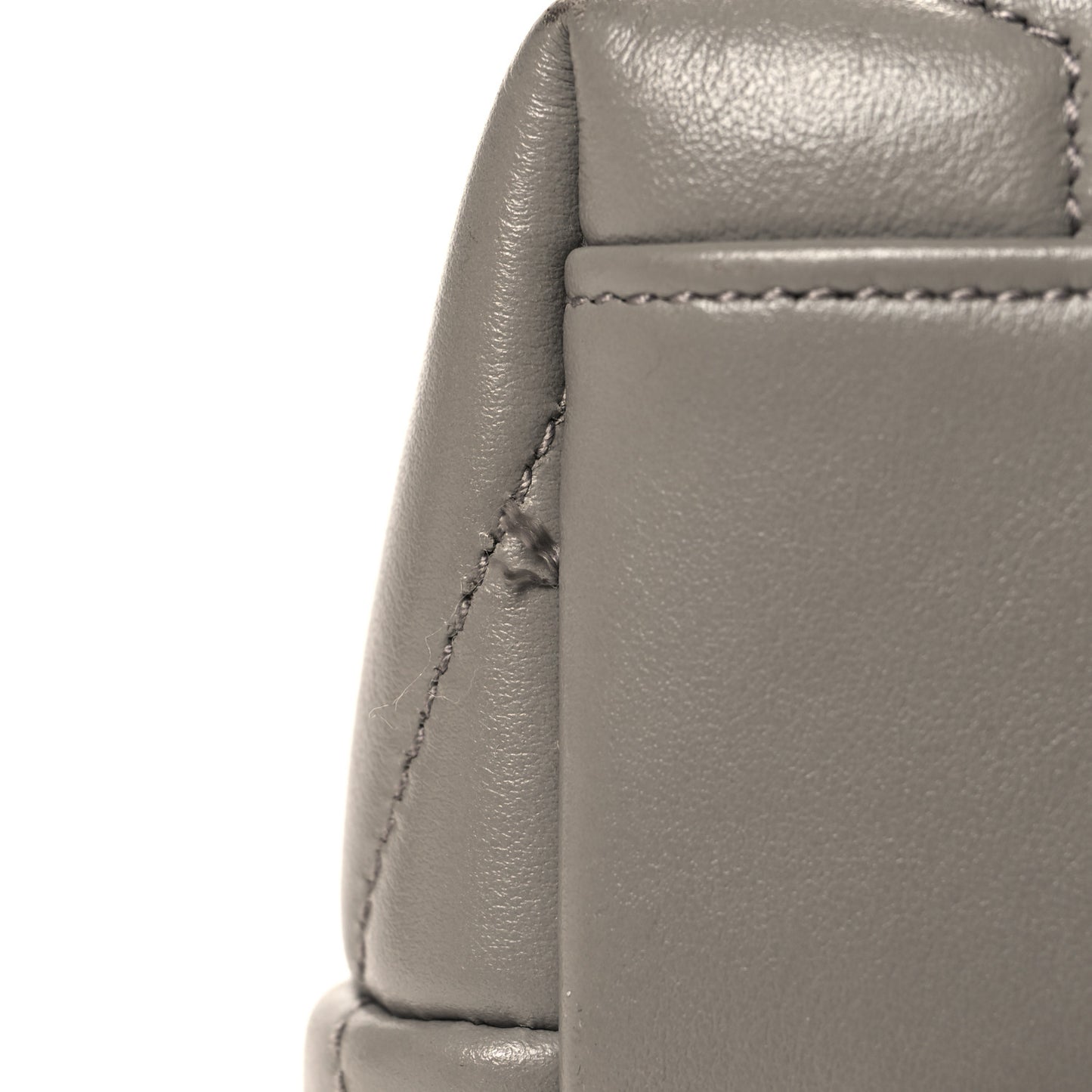 Calfskin Y Quilted Monogram Medium Loulou Chain Satchel Oyster Grey