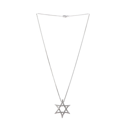Damiani 18K White Gold Diamond Star of David Pendant Necklace 3 of 6