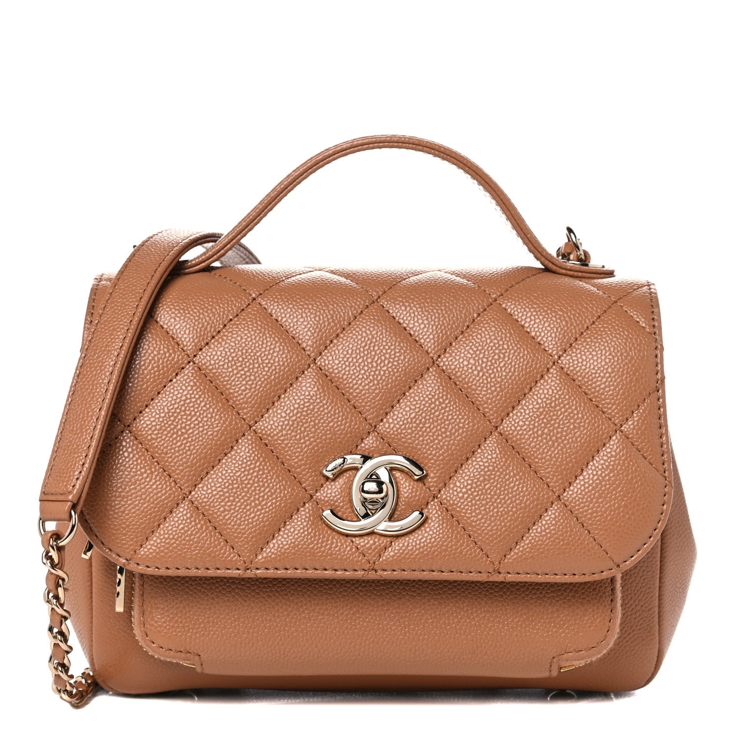 Chanel Caviar Quilted Small Business Affinity Flap Camel 1 of 9