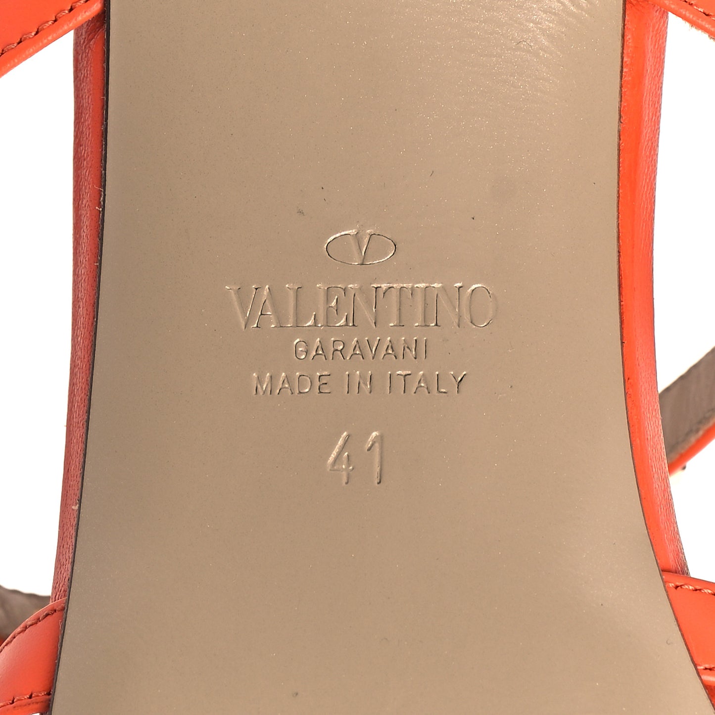 Calfskin Rockstud 50mm Flip Flop Thong Sandals 41 Orange Zest