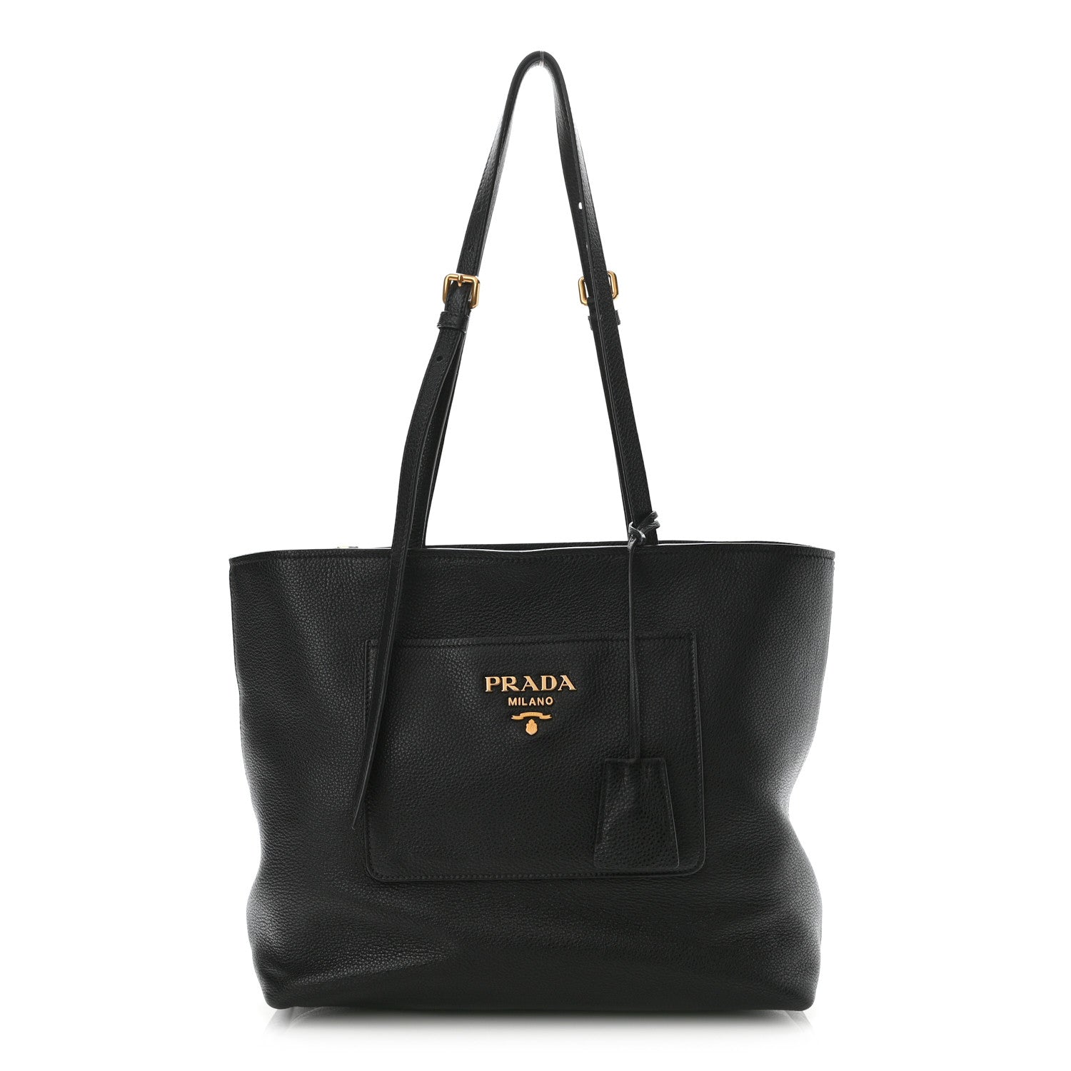 Prada Vitello Daino Pocket Shopping Tote Black 1 of 10