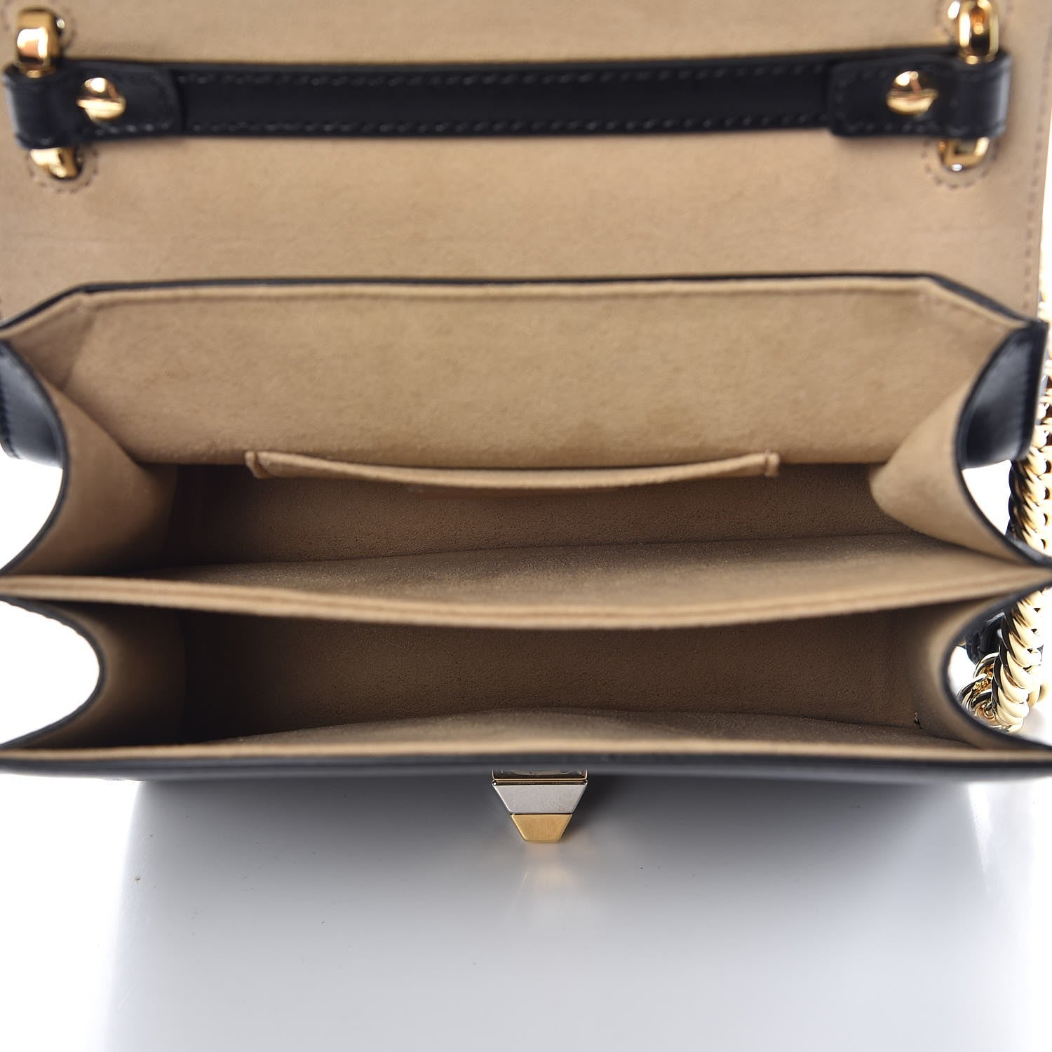 Fendi Vitello Liberty FF 1974 Embossed Small Kan I Shoulder Bag Black 5 of 8