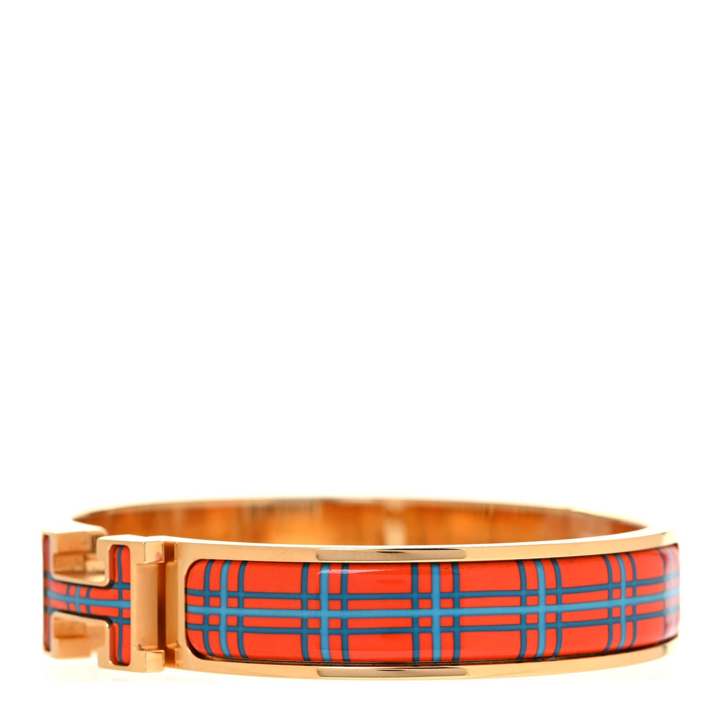Enamel Narrow Clic Clac H Tartan Bracelet GM Tropique
