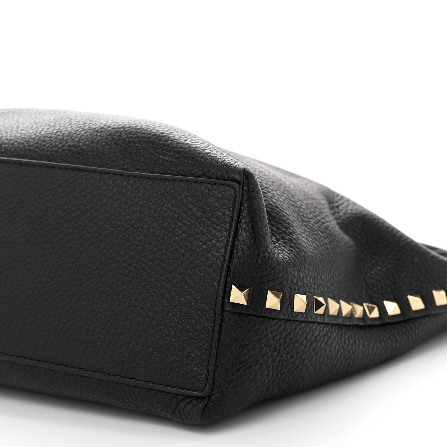 Valentino Garavani Grained Calfskin Rockstud Flip Lock Tote Black Rose Quartz 10 of 10
