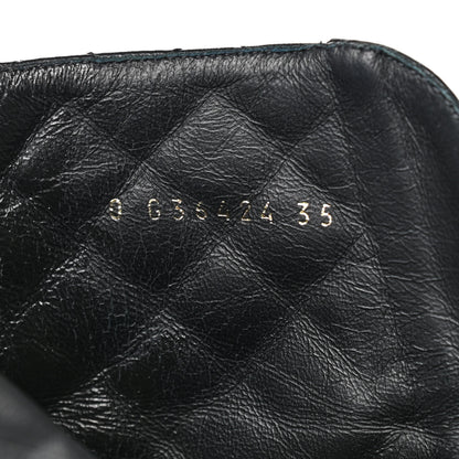 Chanel Shiny Lambskin Quilted Lace Up Combat Boots 35 Black 7 of 11