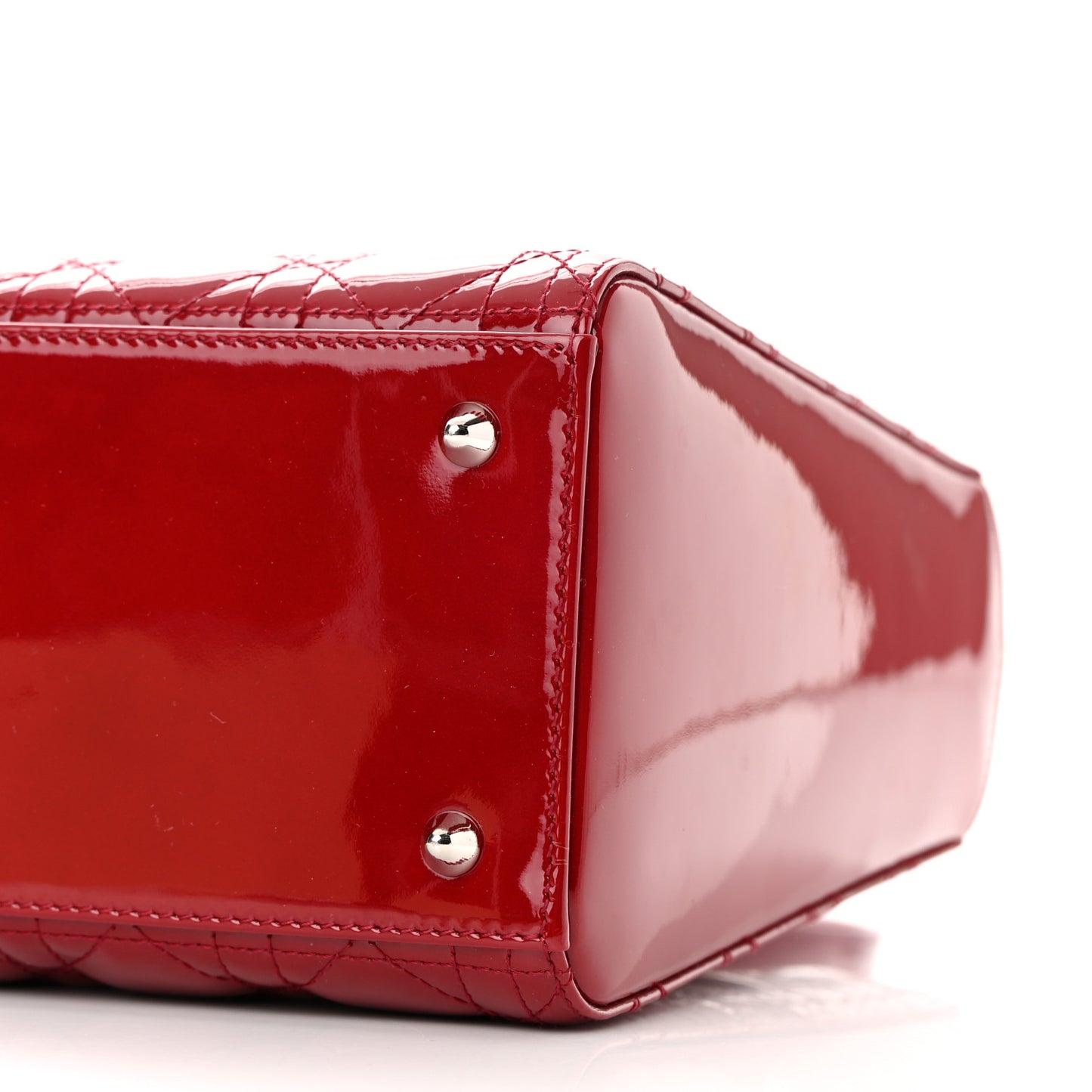 Patent Cannage Medium Lady Dior Red