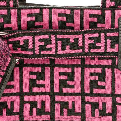 Fendi Zucca Cinghiale Medium Zip Code Shopping Tote Rosa Verde 8 of 10