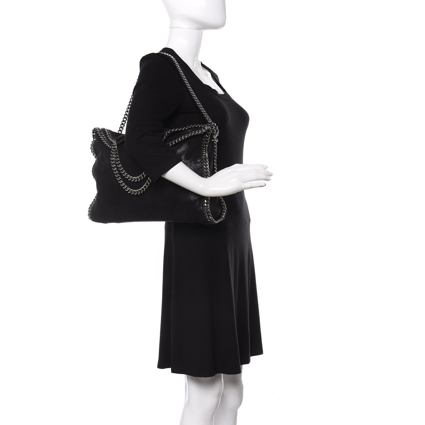 Shaggy Deer Falabella Fold Over Tote Black