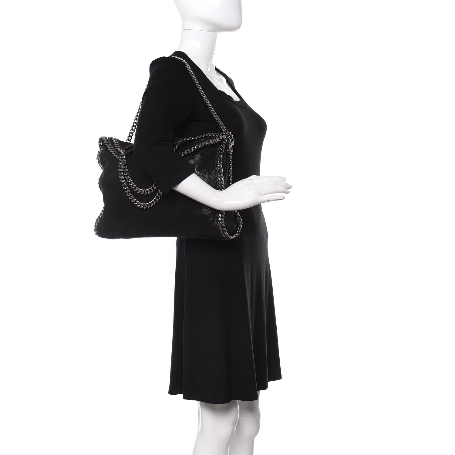 Stella McCartney Shaggy Deer Falabella Fold Over Tote Black 2 of 11