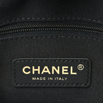 Chanel Suede Calfskin Shiny Lambskin Quilted Small Coco Base Shopping Bag Beige Black 6 of 10