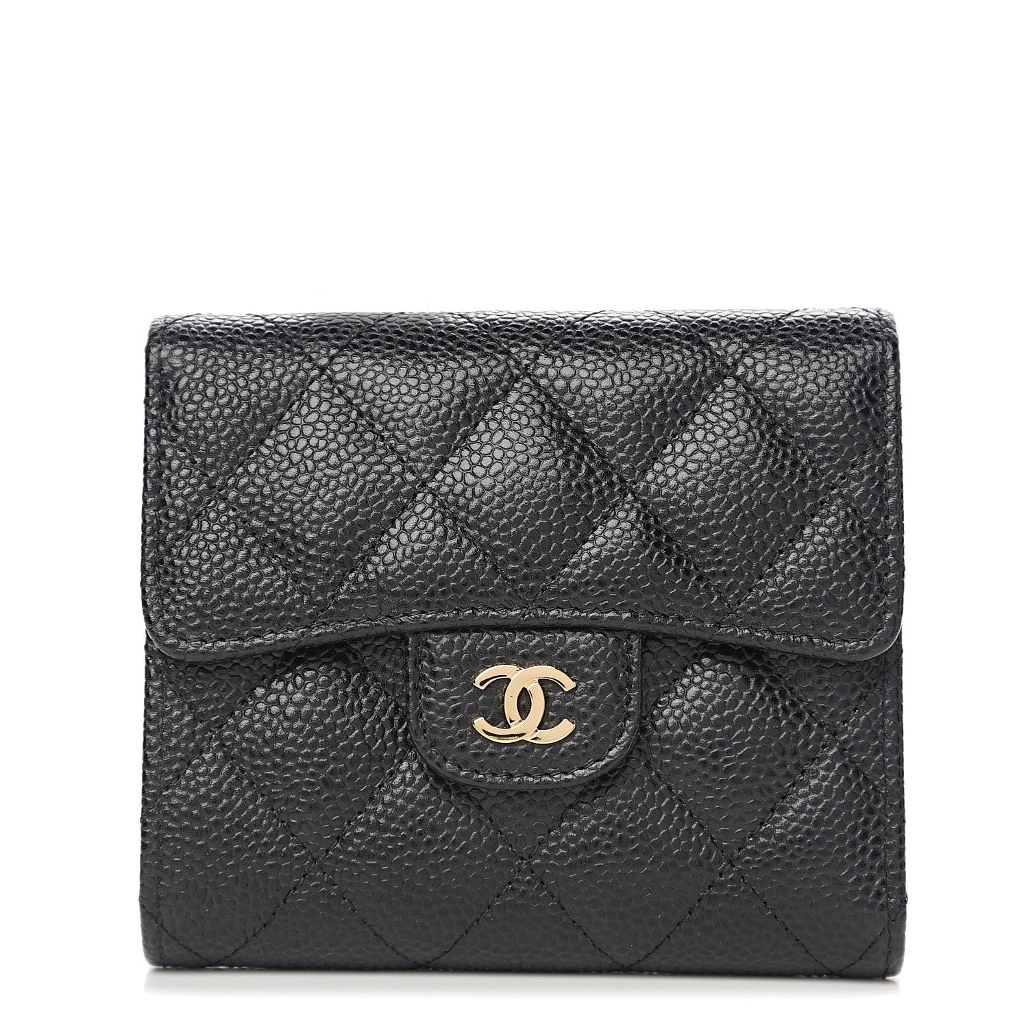 Chanel Caviar Quilted Compact Flap Wallet Black 1 of 8