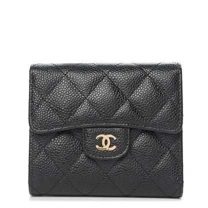 Chanel Caviar Quilted Compact Flap Wallet Black 1 of 8