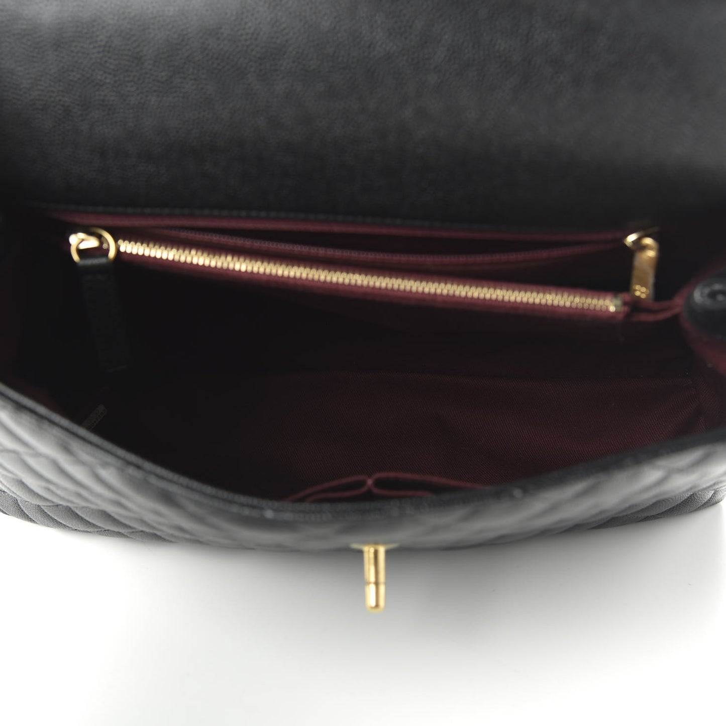 Caviar Quilted Medium Coco Handle Flap Black